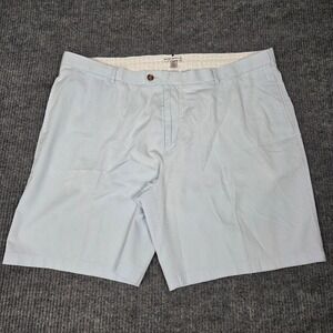 Peter Millar Mens Seersucker Striped Shorts Light Blue Size 44 Flat Front Cotton